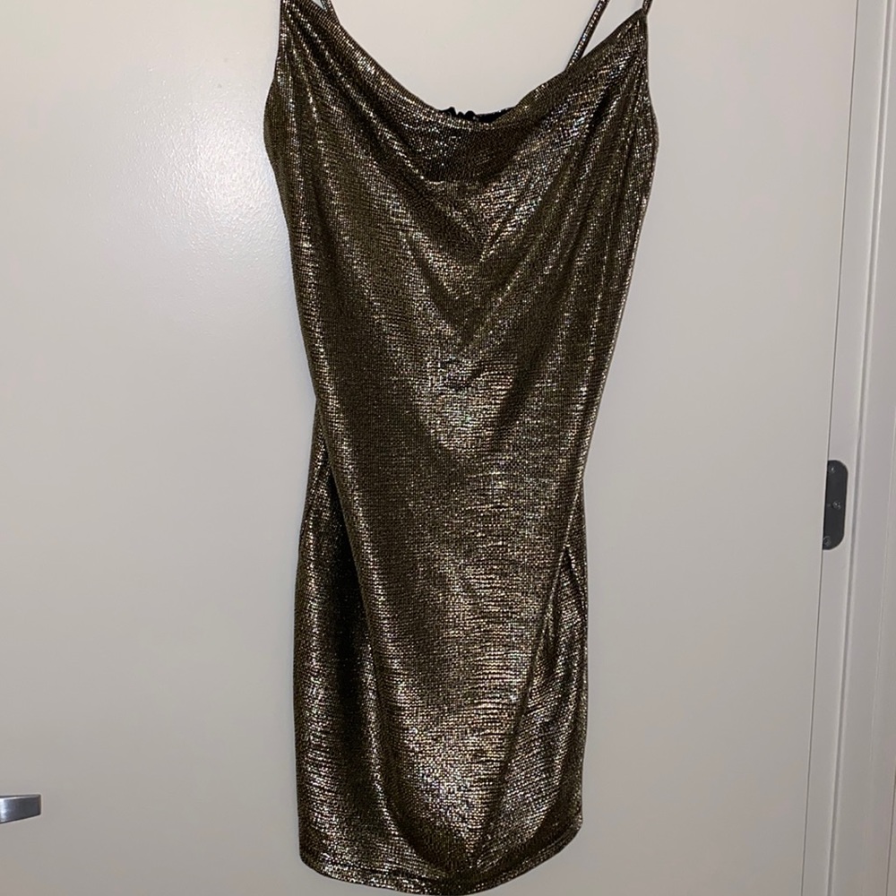 Silverish gold mini dress